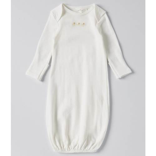 Starting Out Baby Newborn-6 Months Round Neck Long Sleeve Duck Embroidered Gown