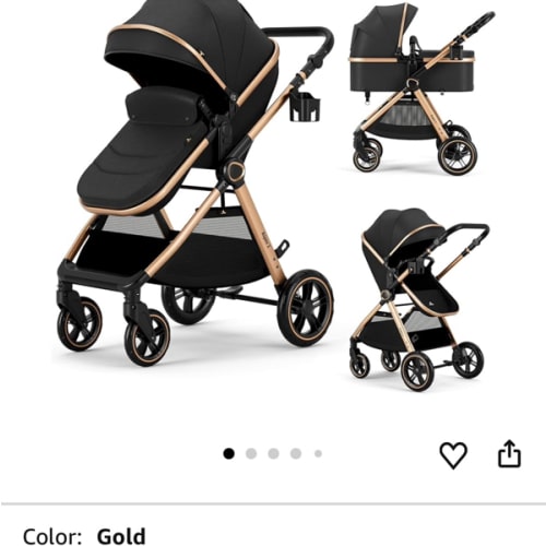 2 in 1 Baby Stroller, Convertible Bassinet Pushchair for Infants and Newborns 0-36 Months