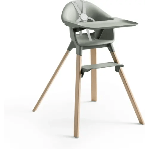 Stokke Clikk High Chair, Glacier Green - All-in-One High Chair with Tray + Harness - Light, Durable & Travel Friendly - Ergonomic with Adjustable Features - Best for 6-36 Months or Up to 33 lbs