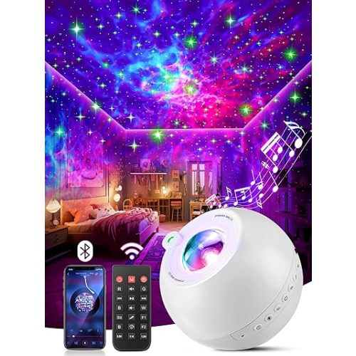 Star Projector Galaxy Light,15 Color+15 White Noise+Bluetooth Galaxy Projector for Bedroom,Kids Night Light for Kids,Teen Girl Room Decor for Teen Girls Gifts,Party Star Lights,Room Lights for Bedroom