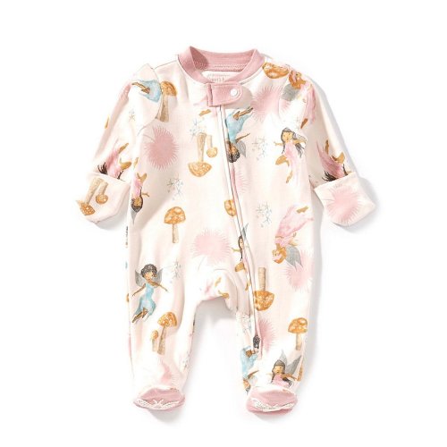 Burt's Bees Baby Girls Organic Cotton Fairy Garden Footie Sleeper