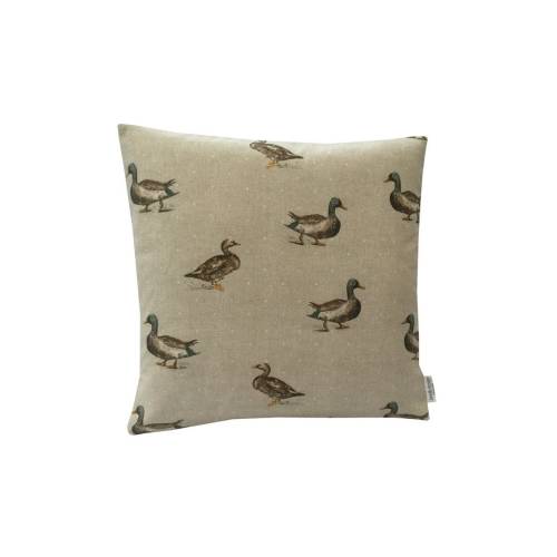 Mallard Ducks game birds' beige, brown home accessories linen country throw cushion cover/sham Pillowcase