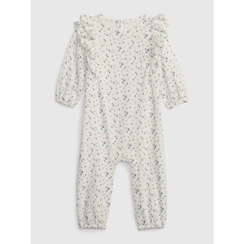 Baby Footless One-Piece in new off white floral, size: 6-12 M