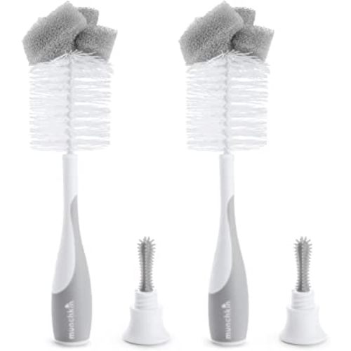Munchkin® Sponge™ Bottle Brush, Grey, 2 Count (Pack of 1)