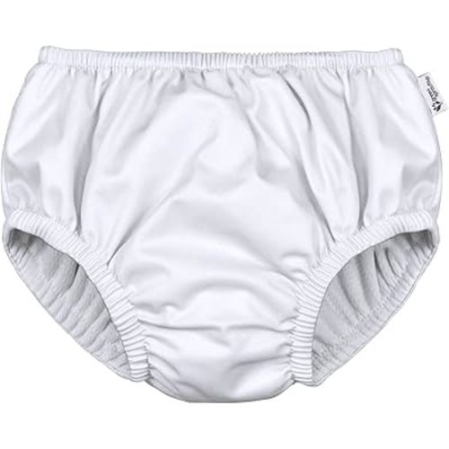 green sprouts Unisex Baby Reusable Absorbent Swim Diaper Pull On, White, 12 Months