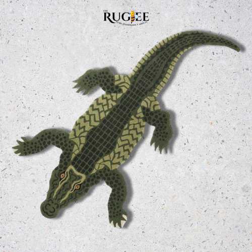Crocodile Rugs Handmade Tufted For Living Room Bedroom Kid Room Available In All Size Can Be Customized With Fast Service/Free Shipping Usa