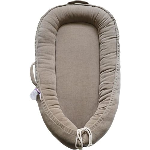 Infant Lounger, Baby Nest Cover for Baby Girls & Boys, Newborn Essentials for Baby 0-12 Months, 100% Cotton Breathable, Portable Travel Bed (Fields of Rye, Corduroy)