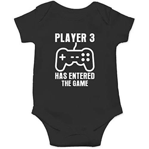 Crazy Bros Tee's Player 3 Has Entered the Game Baby Bodysuit Funny Infant Boy Outfit Cute Unisex Comfy Humor