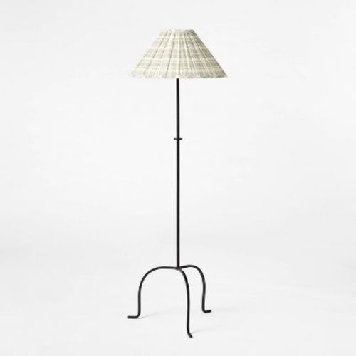 Metal Floor Lamp With Green Pleated Plaid Shade - Threshold™ Designed With Studio Mcgee: Etl Listed, 62.5" Height