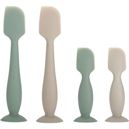 Baby Diaper Cream Spatula Applicator, 4 Pack Baby Butt Paste Spatula Diaper Cream Brush for Newborn Baby, 2 Large and 2 Mini Sizes (Green, gray)
