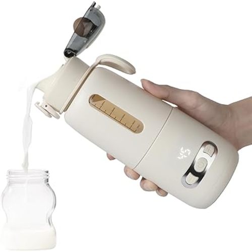 FANPARE Portable Bottle Warmer for Travel, Baby Brew Bottle Warmer for Breastmilk, Formula, Smart Water Bottle with Temperature Control, 15000mAh Battery for Multiple Heating, USB Rechargeable