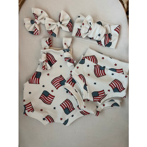 USA Overalls, 4th of July Baby Overalls, Bummies, Bows, Flag Bummies, Knotted Overalls, Independence Day Baby Clothes
