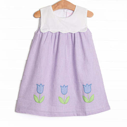 Let it Grow Applique Dress, Purple – Stitchy Fish