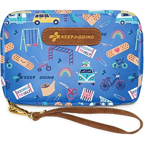 KeepGoing Travel First Aid Kit for Kids – 130 Pc. Small First Aid Kit for Car, Home, Purse, Diaper Bag & Backpack with Latex-Free Bandages - Mini First Aid Kit Travel Size TSA-Approved
