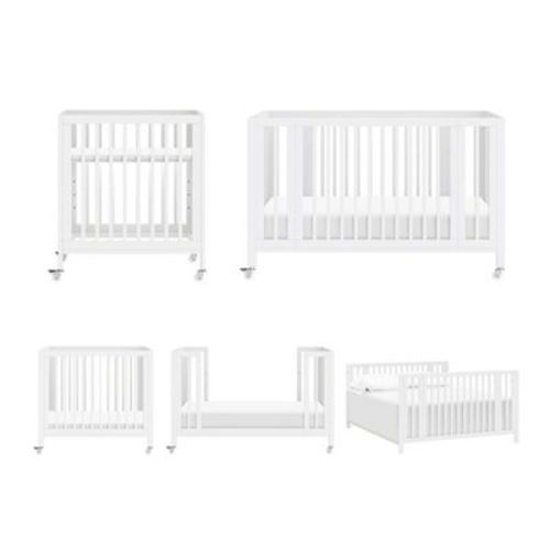 Babyletto Rolli 9-in-1 Convertible All-Stages Crib with Bassinet & Toddler Bed Kits - Natural Walnut