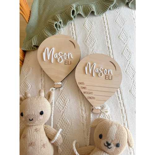 Air Balloon Baby Name Sign | Birth Announcement | Hospital Birth Announcement Sign | Moon and Name sign| Baby Boy Birth signs| Milestone