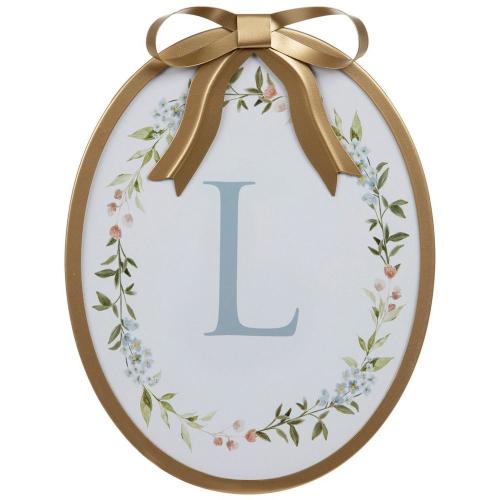 Gold Bow & Floral Letter Wood Wall Decor