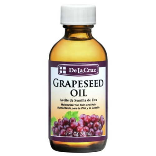 De La Cruz Grapeseed Oil, Expeller Pressed Moisturizer for Skin and Hair Care, 2 fl Oz.