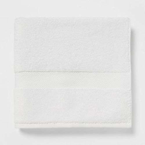Performance Plus Bath Towel White - Threshold™: Heavyweight Cotton, Fade-resistant, Oeko-tex Certified