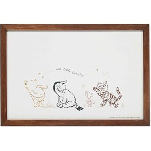 Disney Winnie the Pooh Our Little Family Framed Wood Wall Decor - Adorable Winnie the Pooh Wall Art for Home Decor