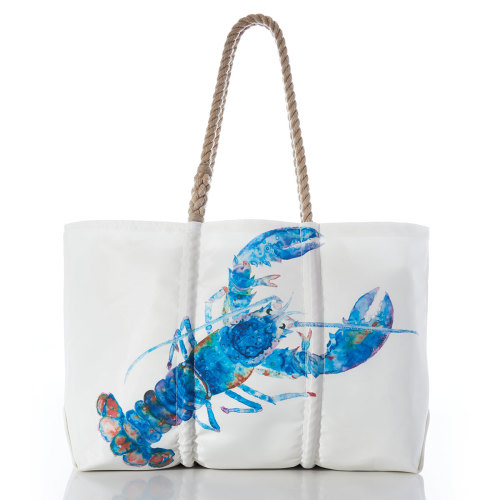 Zip Top Multicolor Lobster Large Tote