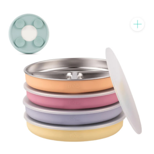 7.8" Stainless Steel Divided Plates with Suction Sleeve