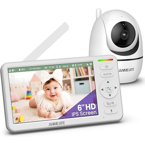 ANMEATE 6" Video Baby Monitor with Camera and Audio No WiFi