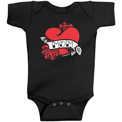 Threadrock Baby Boys' Mom Heart Tattoo Infant Bodysuit