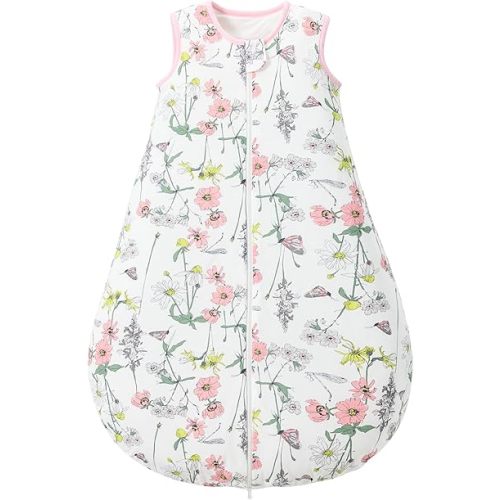 Duomiaomiao 2.5 TOG Baby Sleep Sack 100% Cotton Winter Baby Wearable Blanket, Warm Quilted Comfy Toddler Sleeping Sack