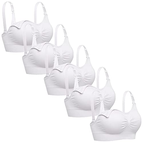 Lataly Womens Seamless Nursing Bra Sleeping Maternity Bralette for Breastfeeding Pack of 3
