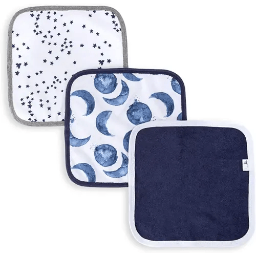 Burt's Bees Baby Infant Washcloths, 100% Organic Cotton, Soft and Super Absorbent Knit Terry Wash Cloth - 3 Pack Set