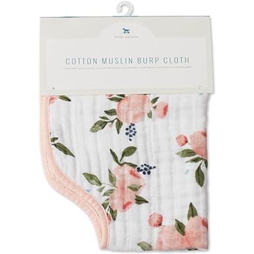 Little Unicorn Single Cotton Muslin Burp Cloths | 100% Cotton | Multi-Layer | Ultra Absorbent & Soft | Ergonomic Design | Burping Newborn Baby | Reversible | Large 21”x14”