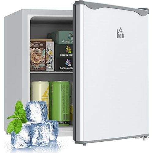 HOMCOM Mini Freezer Countertop, 1.1 Cu.Ft Compact Upright Freezer with Removable Shelves, Reversible Door for Home, Dorm, Apartment and Office, Gray