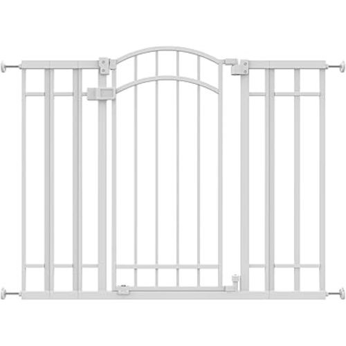 Summer Infant Ingenuity Doorway 48W Series Safety Pet and Baby Gate, 29'-48' Wide, 36' Tall, Pressure or Hardware Mounted, Install on Wall or Banister in Doorway or Stairway, Auto Close Door - White