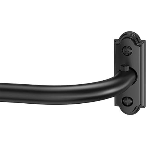 YaFex Curtain Rods for Windows: 48-86 Inch Wrap Around Blackout Curtain Rod, Adjustable 1 Inch Heavy Duty Window Treatment Rods, Making Room Darkening Drapery Rod for Indoor/Outdoor, Install Easily