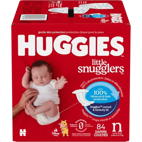Huggies Size Newborn Diapers, Little Snugglers Baby Diapers, Size Newborn (up to 10 lbs), 84 Count, Packaging May Vary