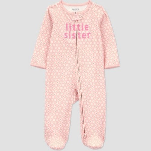Carter's Just One You®️ Baby Girls' Floral Little Sister Sleep N' Play - Light Pink Newborn