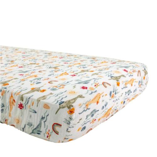 Muslin Crib Sheet, Narwhal