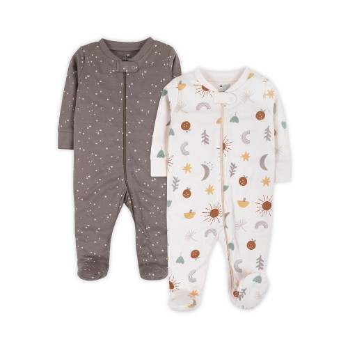 Little Star Organic Baby Unisex 2Pk Sleep n Play, Size Newborn-9 Months