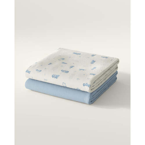 Road Work Organic Cotton Mini and Full Crib Sheet Set | Nestig