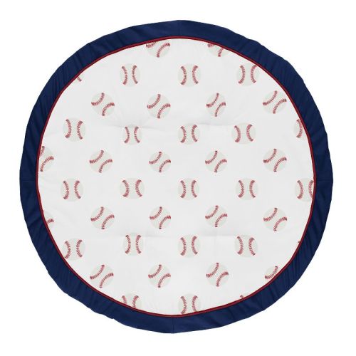 Sweet Jojo Designs Boy Baby Tummy Time Playmat Baseball Patch Red White And Blue