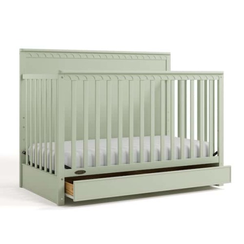 Sasha Sage 5-in-1 Convertible Crib with Drawer