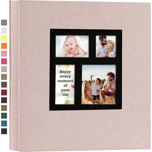 potricher Photo Album 4x6 1000 Photos Linen Hardcover Large Capacity for Family Wedding Anniversary Baby Vacation (Beige, 1000 Pockets)