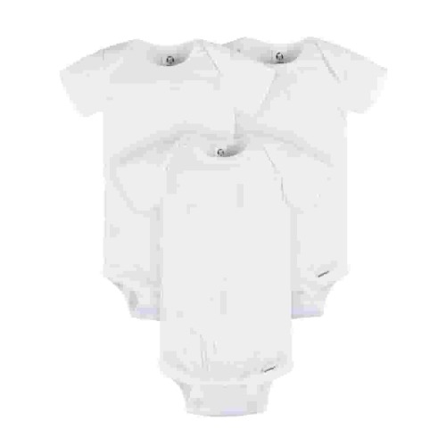 Gerber Baby Neutral 3-Pack White Short Sleeve Bodysuits, Sizes Preemie - 24 Months