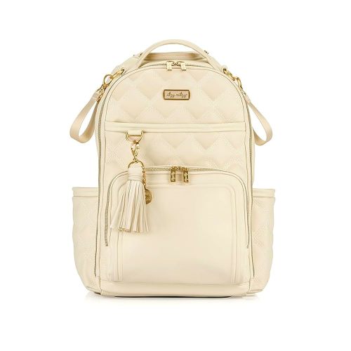 Itzy Ritzy Diaper Bag Backpack – Large Capacity Boss Plus Baby Backpack Diaper Bag Featuring 19 Pockets, Changing Pad, Stroller Clips, and Comfortable Backpack Straps, Milk & Honey