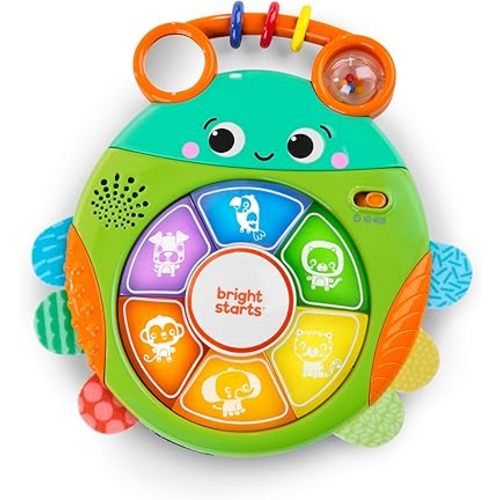 Bright Starts Safari Surprise Multisensory Toy, Light-Up Electronic Baby Toy with Animal Sounds and Melodies, Press for Cause and Effect Discovery, Unisex, 6 Months+