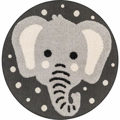 Hauteloom Kids Elephant Animal Print Nursery Area Rug