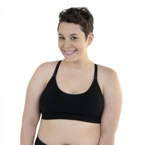 Bamboobies Yoga Nursing Bra - Black M