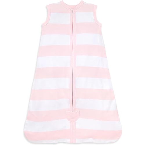 Burt's Bees Baby Beekeeper Infant Wearable Blanket, 100% Organic Cotton Unisex, Girl, Boy Swaddle Transition Sack - Light Weight 0.5 TOG or Medium Weight 1.5 TOG - Newborn Essentials Sleep Clothes - Lightweight (0.5 TOG) - Rugby Stripe Blossom