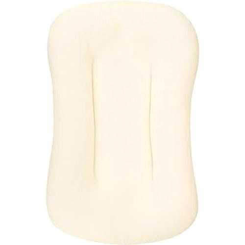 Hooyax Muslin Lounger Cover, Organic Cotton Removable Slipcover for Toddler & Infant, Padded Lounger Floor Seat Cover for Boys & Girls, Large Size 37 x 21 Inch, Beige